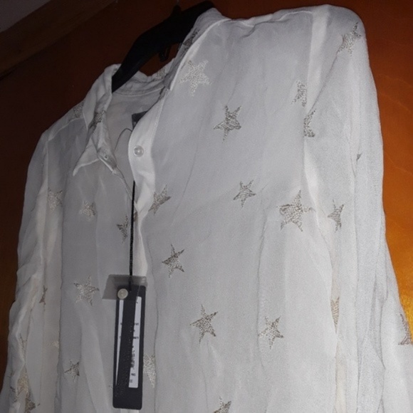 Michael Stars White Long Sleeve Embroidered Top - Picture 4 of 7